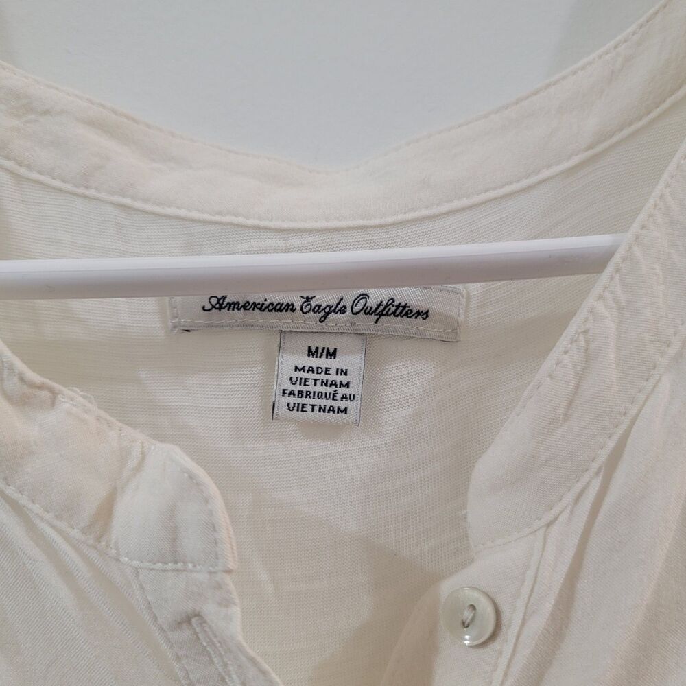 Y2K American Eagle Outfitters Womens Top Size Medium Ivory Fairy Boho - Picture 4 of 7